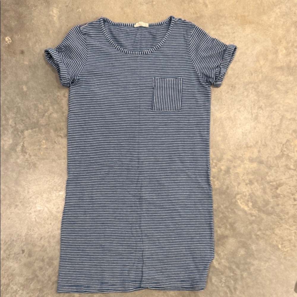 Jane and Delancey Blue Striped Mini Dress